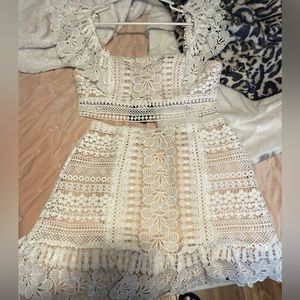 Two piece women’s lace skirt and matching crop top brand new